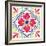 Floral Fiesta White Tile V-Laura Marshall-Framed Art Print