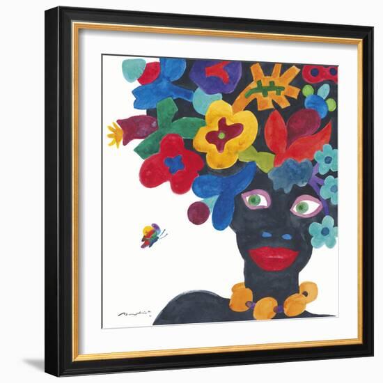 Floral Figure - Look-Gerry Baptist-Framed Giclee Print