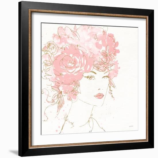 Floral Figures I Pink Gold Sq-Anne Tavoletti-Framed Art Print