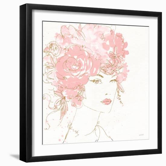 Floral Figures I Pink Gold Sq-Anne Tavoletti-Framed Art Print