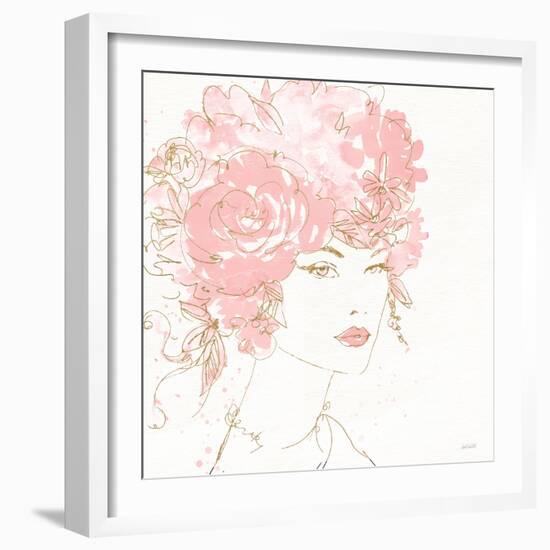 Floral Figures I Pink Gold Sq-Anne Tavoletti-Framed Art Print