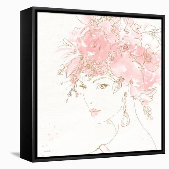 Floral Figures II Pink Gold Sq-Anne Tavoletti-Framed Stretched Canvas