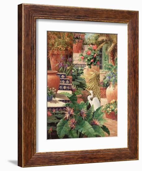 Floral Fractal with Egret-Art Fronckowiak-Framed Art Print