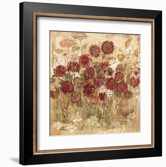 Floral Frenzy Burgundy I-Alan Hopfensperger-Framed Art Print