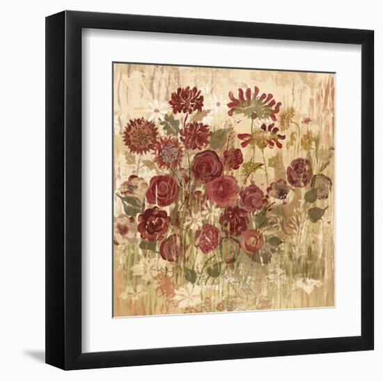 Floral Frenzy Burgundy II-Alan Hopfensperger-Framed Art Print