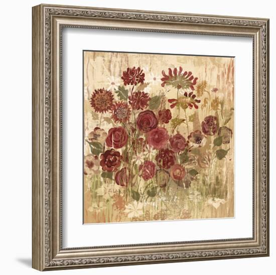 Floral Frenzy Burgundy II-Alan Hopfensperger-Framed Art Print