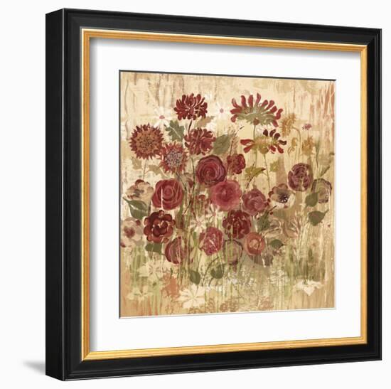 Floral Frenzy Burgundy II-Alan Hopfensperger-Framed Art Print