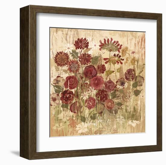 Floral Frenzy Burgundy II-Alan Hopfensperger-Framed Art Print