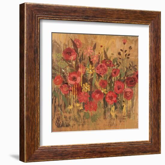 Floral Frenzy Red I-Alan Hopfensperger-Framed Art Print