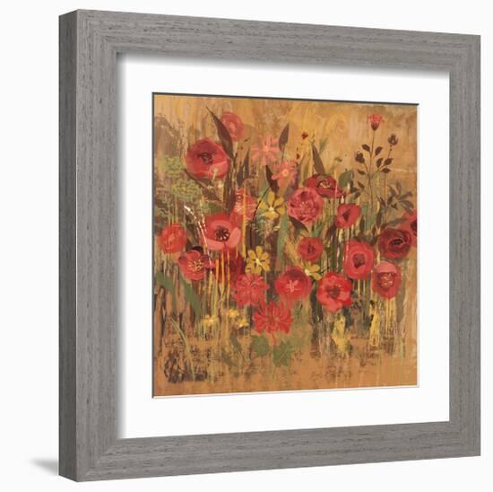 Floral Frenzy Red I-Alan Hopfensperger-Framed Art Print