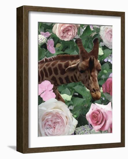 Floral Giraffe-Diane Stimson-Framed Art Print