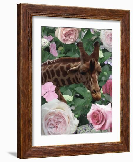 Floral Giraffe-Diane Stimson-Framed Art Print