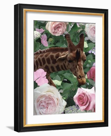 Floral Giraffe-Diane Stimson-Framed Art Print