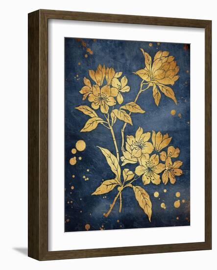 Floral Golden Blues-Jace Grey-Framed Art Print