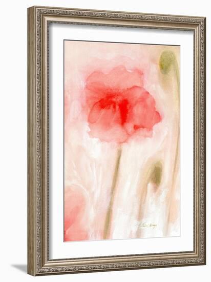 Floral Impression in Coral II-Janel Bragg-Framed Art Print