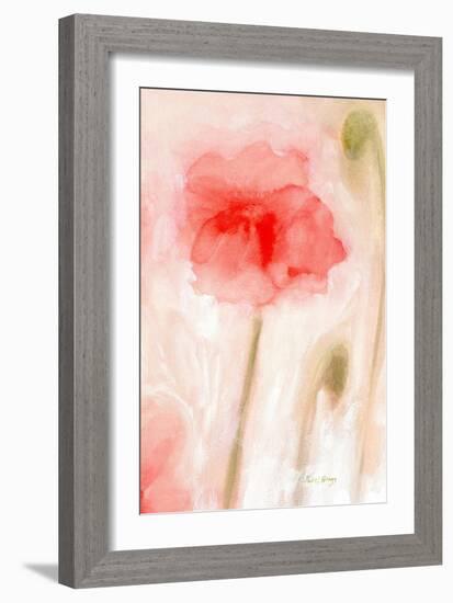 Floral Impression in Coral II-Janel Bragg-Framed Art Print