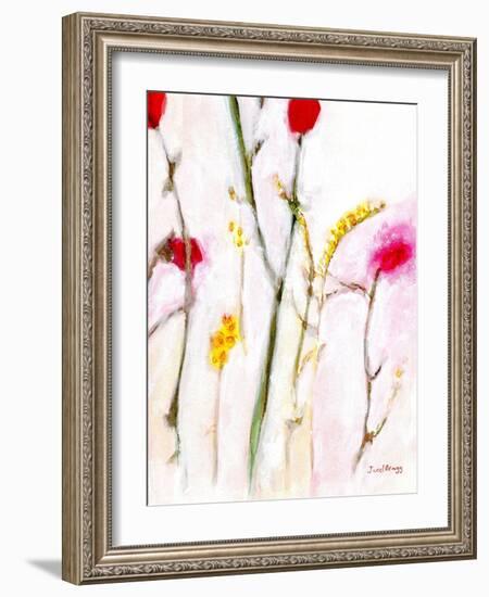 Floral in Orange and Lilac, C.2019 (Watercolor and Casein on Paper)-Janel Bragg-Framed Giclee Print