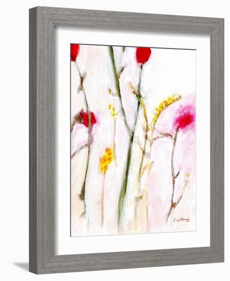 Floral in Orange and Lilac, C.2019 (Watercolor and Casein on Paper)-Janel Bragg-Framed Giclee Print