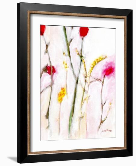 Floral in Orange and Lilac, C.2019 (Watercolor and Casein on Paper)-Janel Bragg-Framed Giclee Print