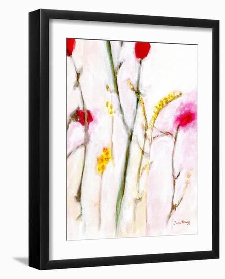 Floral in Orange and Lilac, C.2019 (Watercolor and Casein on Paper)-Janel Bragg-Framed Giclee Print