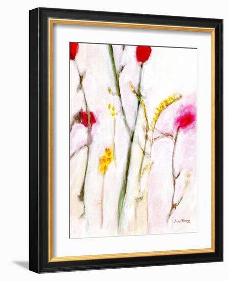 Floral in Orange and Lilac, C.2019 (Watercolor and Casein on Paper)-Janel Bragg-Framed Giclee Print