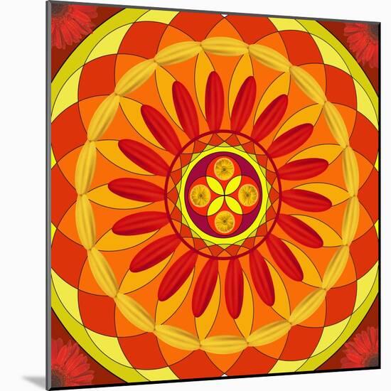 Floral Mandala Drawing Sacred Circle-AGCuesta-Mounted Art Print