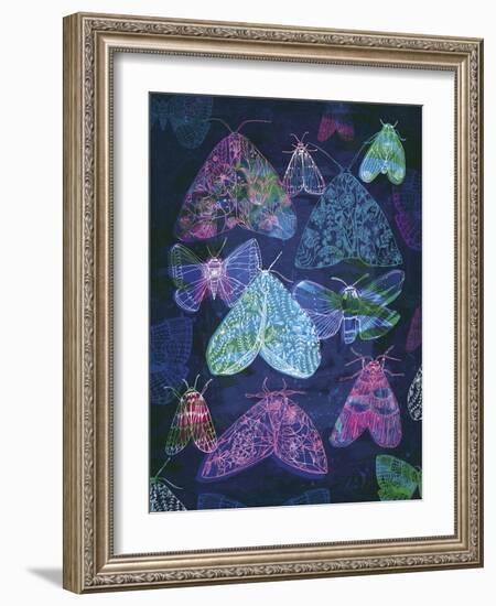 Floral Night Moths-Paula Mills-Framed Giclee Print