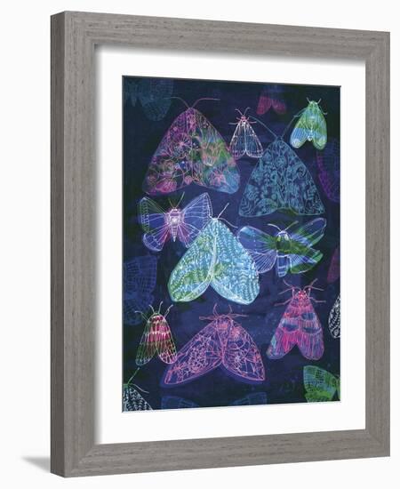 Floral Night Moths-Paula Mills-Framed Giclee Print