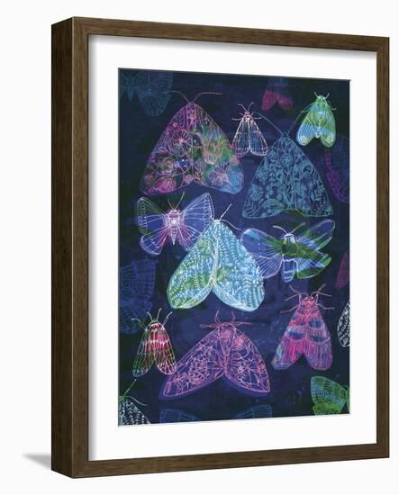 Floral Night Moths-Paula Mills-Framed Giclee Print