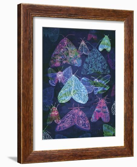 Floral Night Moths-Paula Mills-Framed Giclee Print