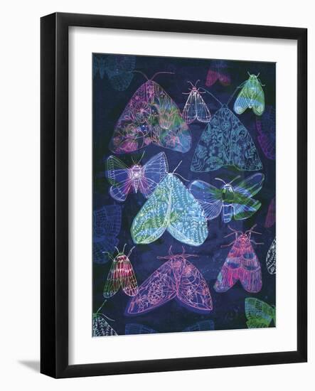 Floral Night Moths-Paula Mills-Framed Giclee Print