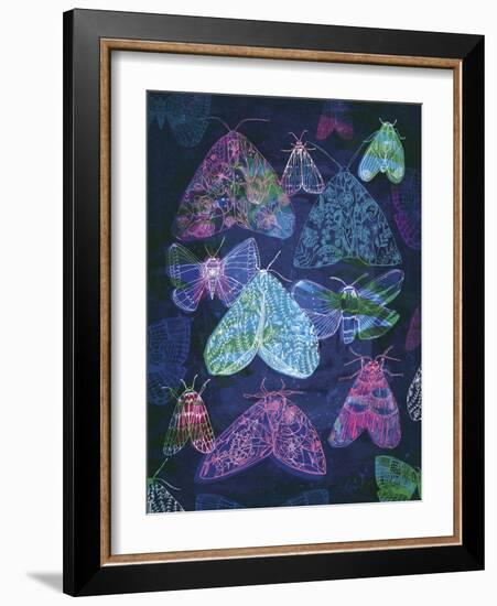 Floral Night Moths-Paula Mills-Framed Giclee Print