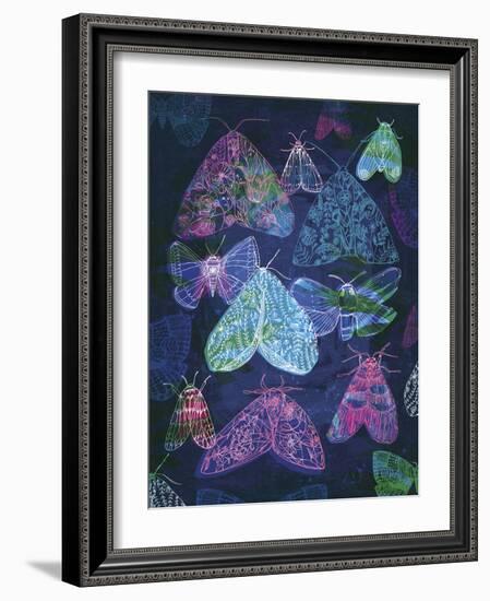 Floral Night Moths-Paula Mills-Framed Giclee Print