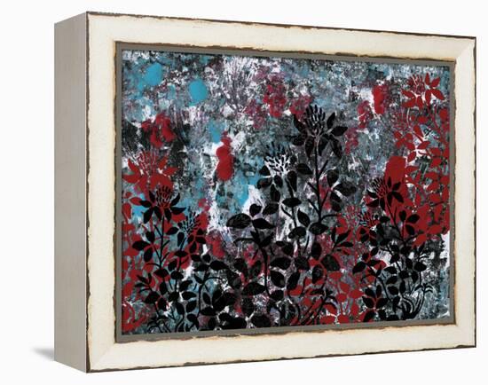 Floral Pattern Blues Reds Black-Bee Sturgis-Framed Stretched Canvas