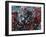 Floral Pattern Blues Reds Black-Bee Sturgis-Framed Art Print