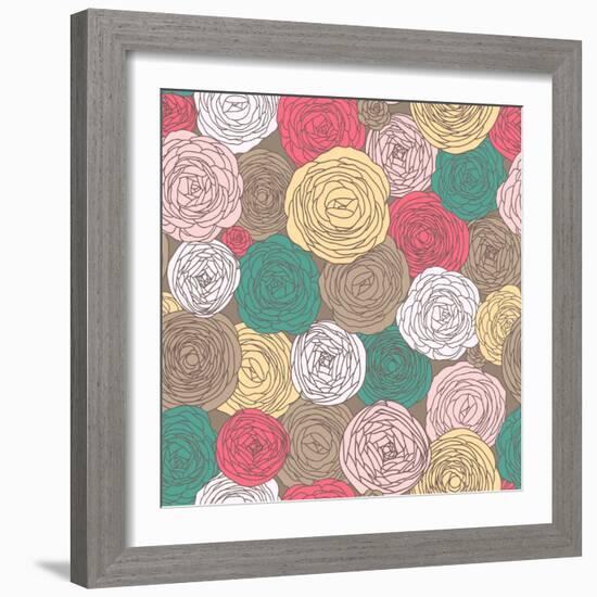 Floral Pattern-smilewithjul-Framed Art Print