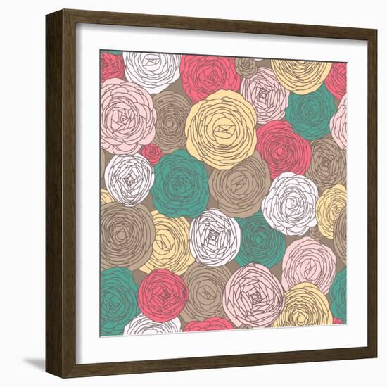 Floral Pattern-smilewithjul-Framed Art Print