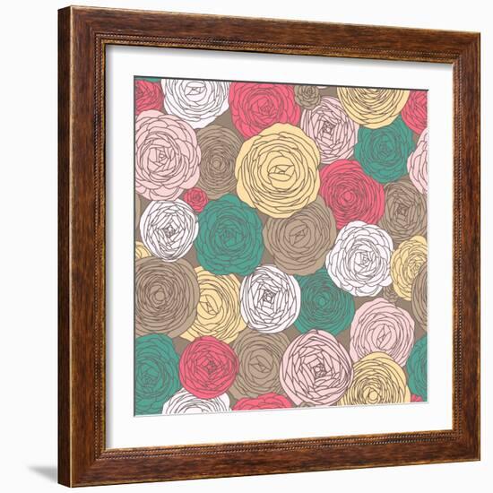 Floral Pattern-smilewithjul-Framed Art Print
