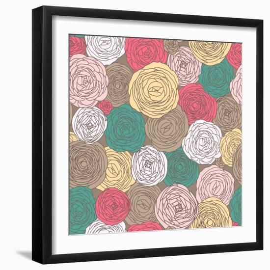 Floral Pattern-smilewithjul-Framed Art Print