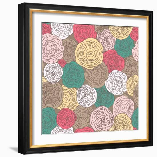 Floral Pattern-smilewithjul-Framed Art Print