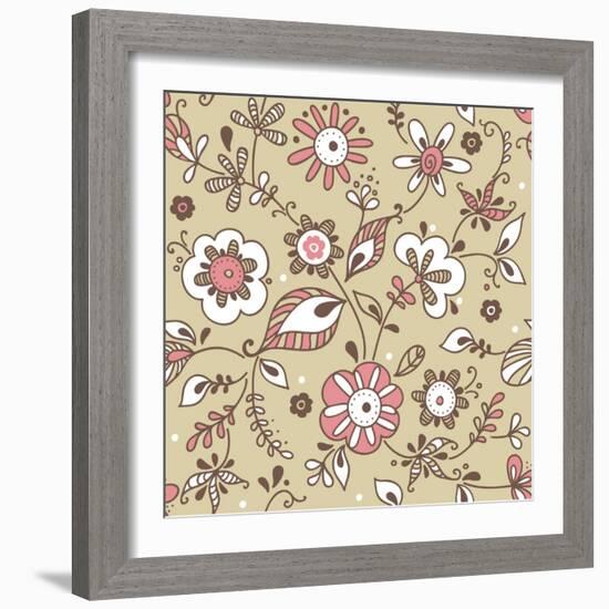 Floral Pattern-lozas-Framed Art Print