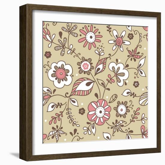 Floral Pattern-lozas-Framed Art Print