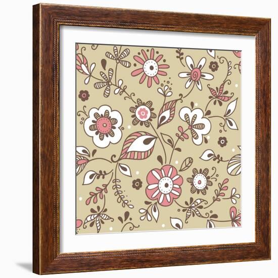 Floral Pattern-lozas-Framed Art Print