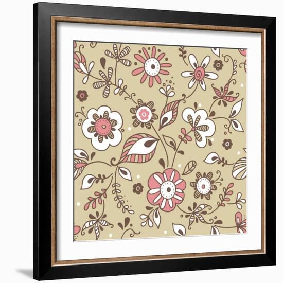 Floral Pattern-lozas-Framed Art Print