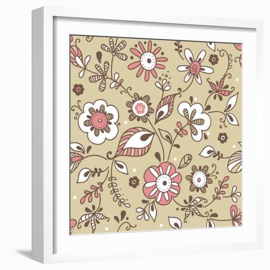 Floral Pattern-lozas-Framed Art Print