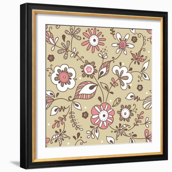 Floral Pattern-lozas-Framed Art Print