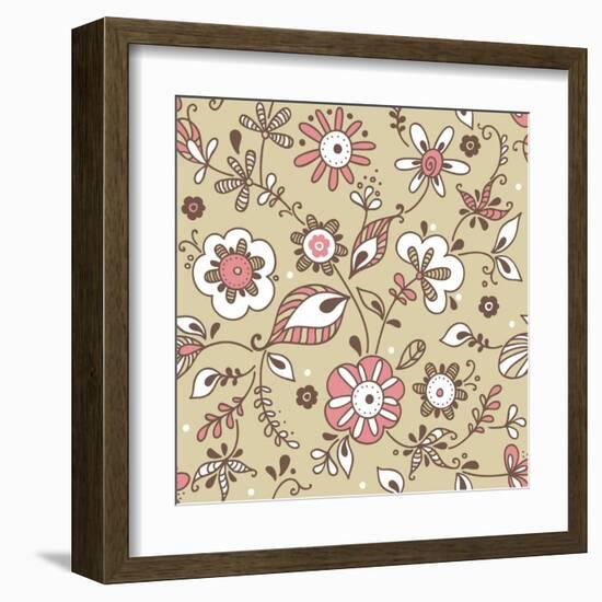 Floral Pattern-lozas-Framed Art Print