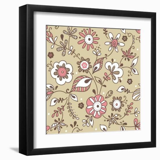 Floral Pattern-lozas-Framed Art Print