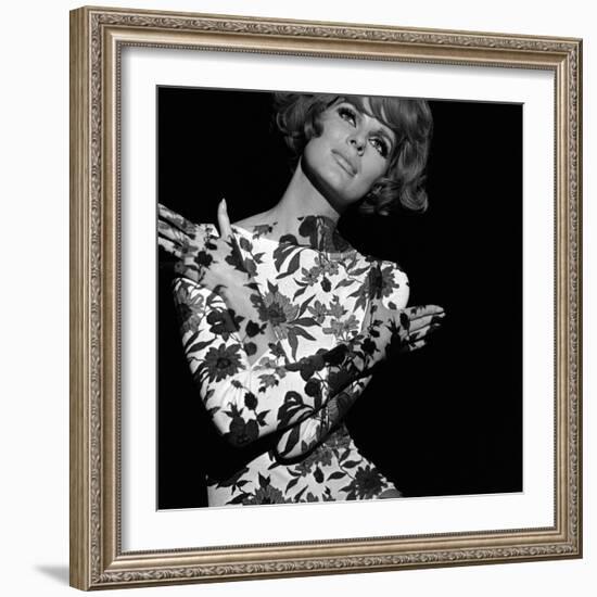 Floral Projection on Model, 1960s-John French-Framed Giclee Print