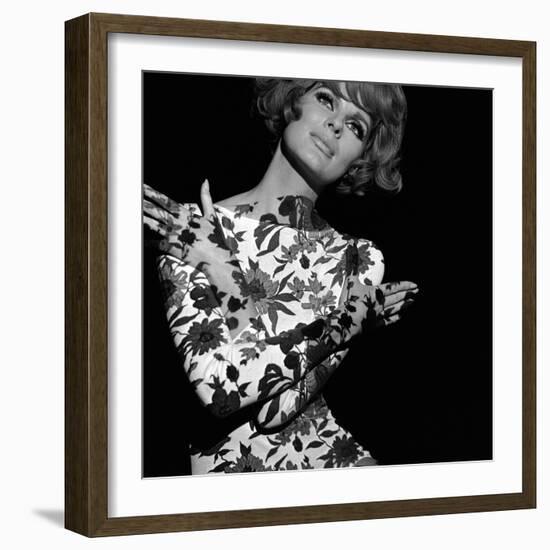 Floral Projection on Model, 1960s-John French-Framed Giclee Print